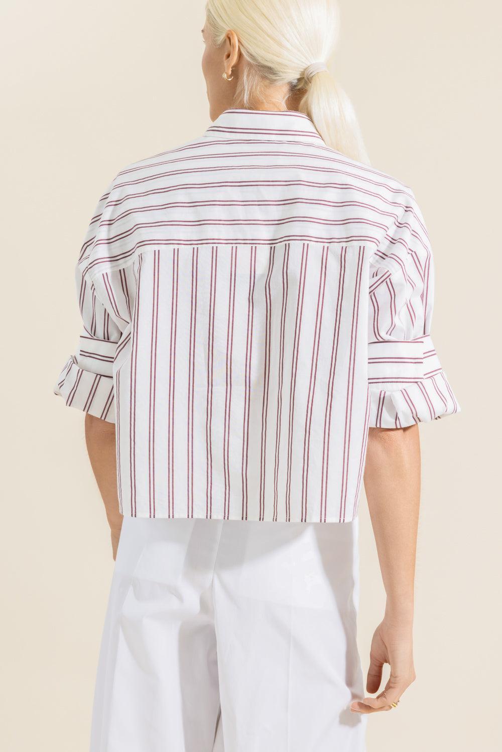 Next Ex Top - White Wine Stripe-STRIPE-P-CLOTHINGTOPBLOUSE-TWP