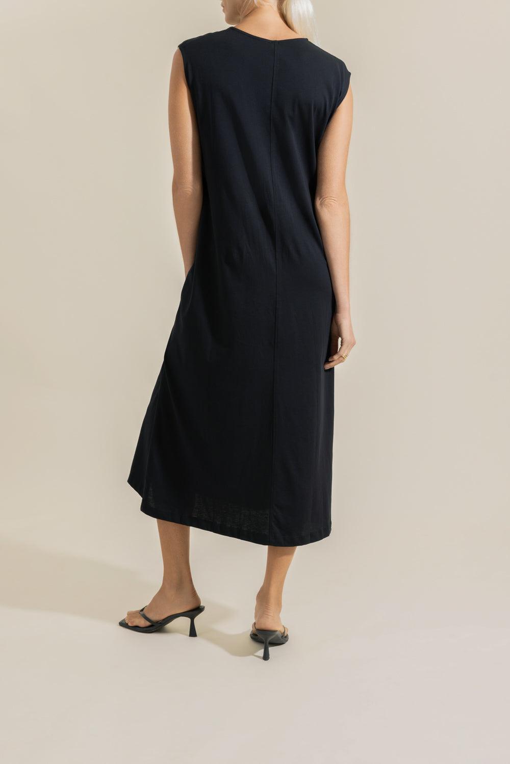 Tie-Waist Dress - Black-BLACK-XS-CLOTHINGDRESSCASUAL-TOTEME