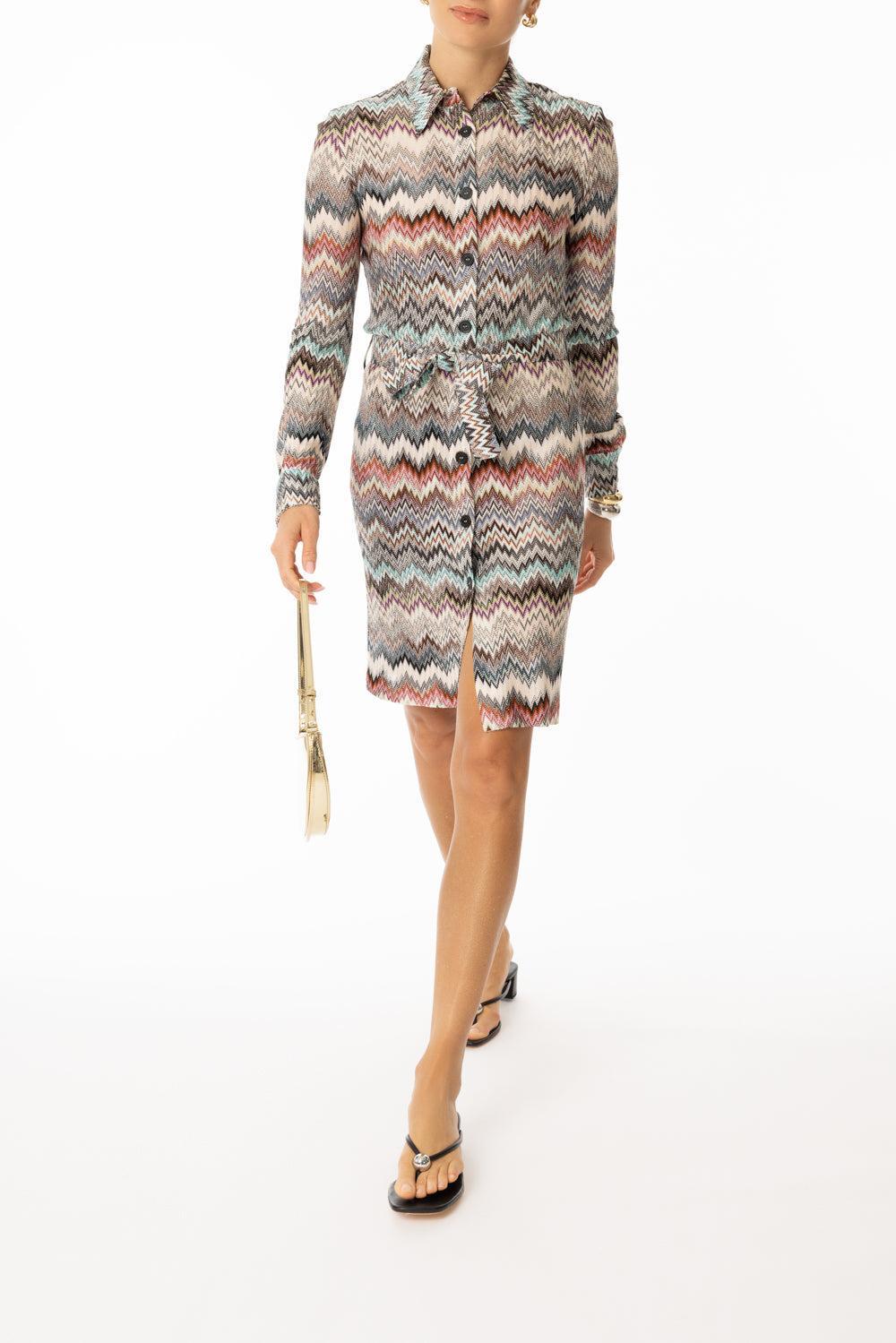 Button Front Midi Dress-WHLTBLBR-40-CLOTHINGDRESSCASUAL-MISSONI