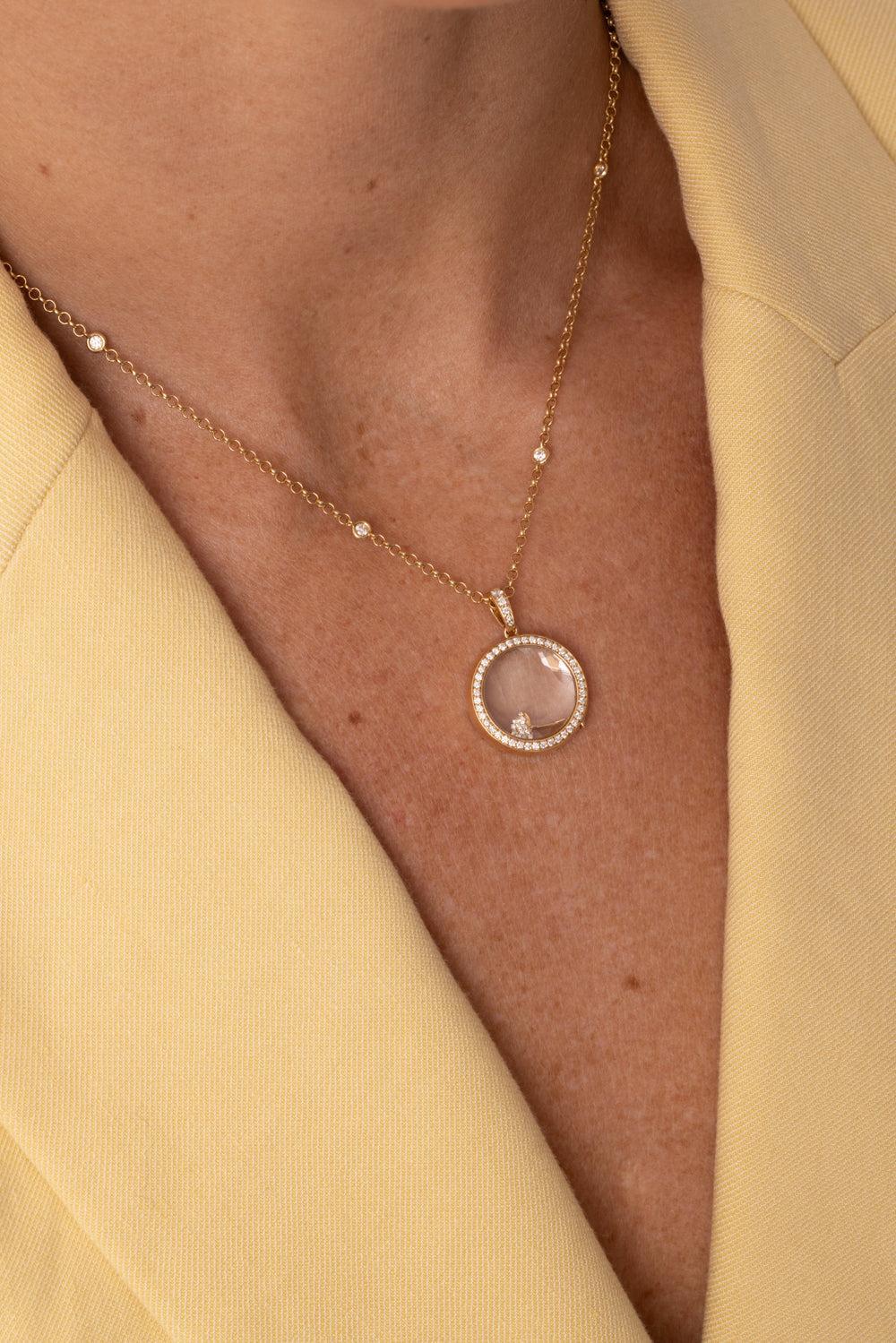 Diamond Mushroom Charm-YELLOW GOLD-JEWELRYFINE JEWELPENDANT-LOQUET
