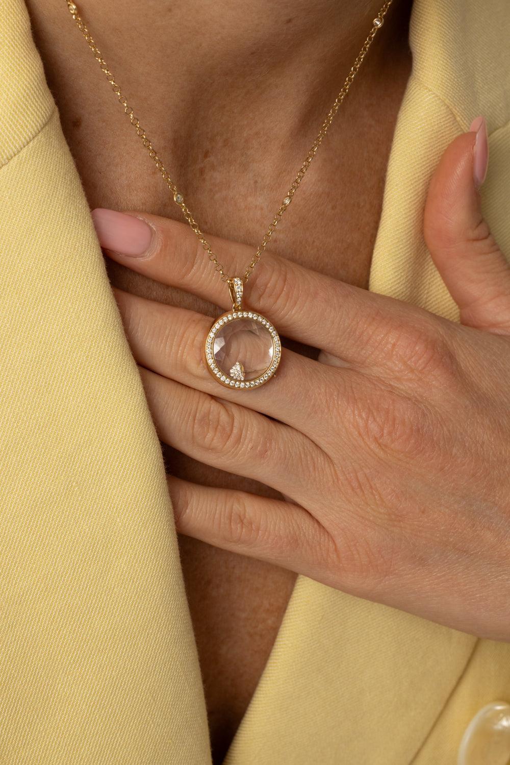 Diamond Mushroom Charm-YELLOW GOLD-JEWELRYFINE JEWELPENDANT-LOQUET