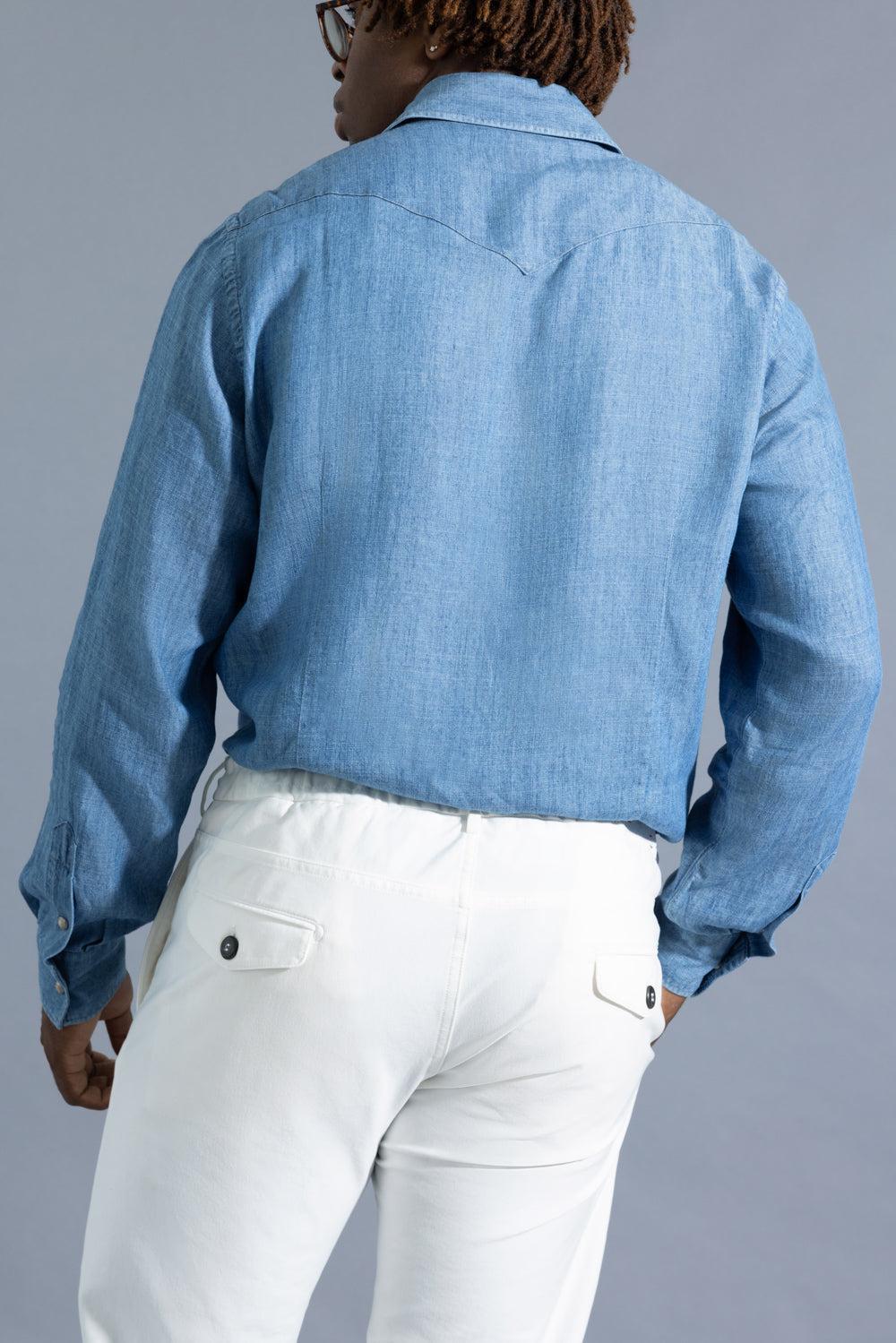 Western Shirt - Zucchero-BLUE-S-MENSCLOTHINGSHIRT-ELEVENTY