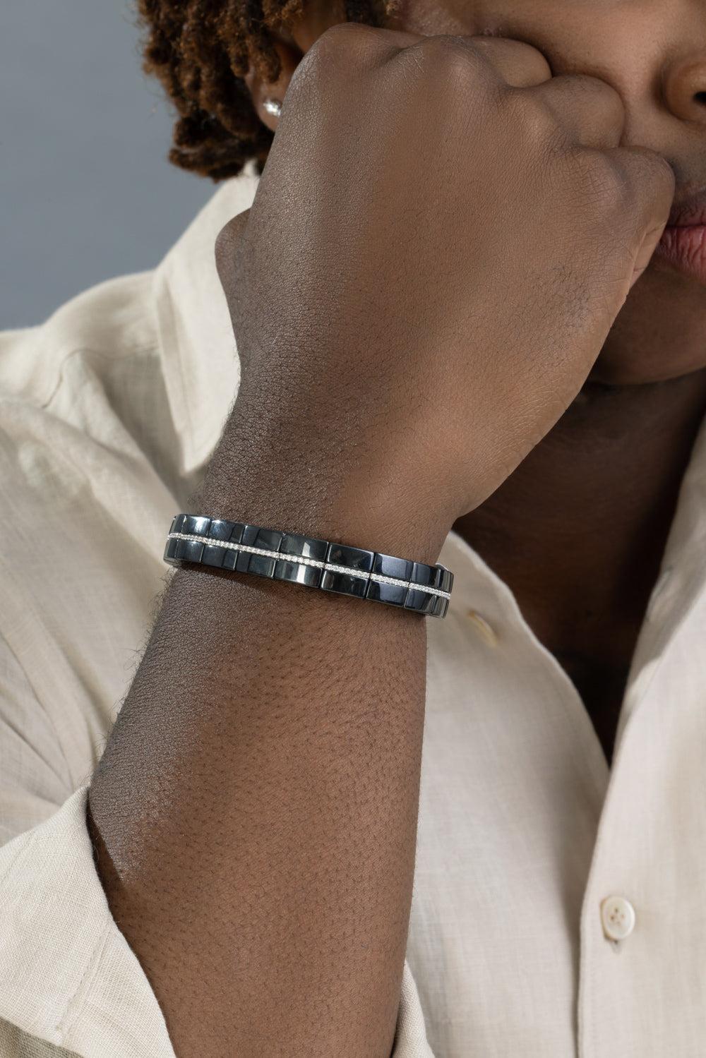 Diamond Black Eternity Domino Ring-WHITE GOLD-JEWELRYFINE JEWELBRACELET O-ROBERTO DEMEGLIO