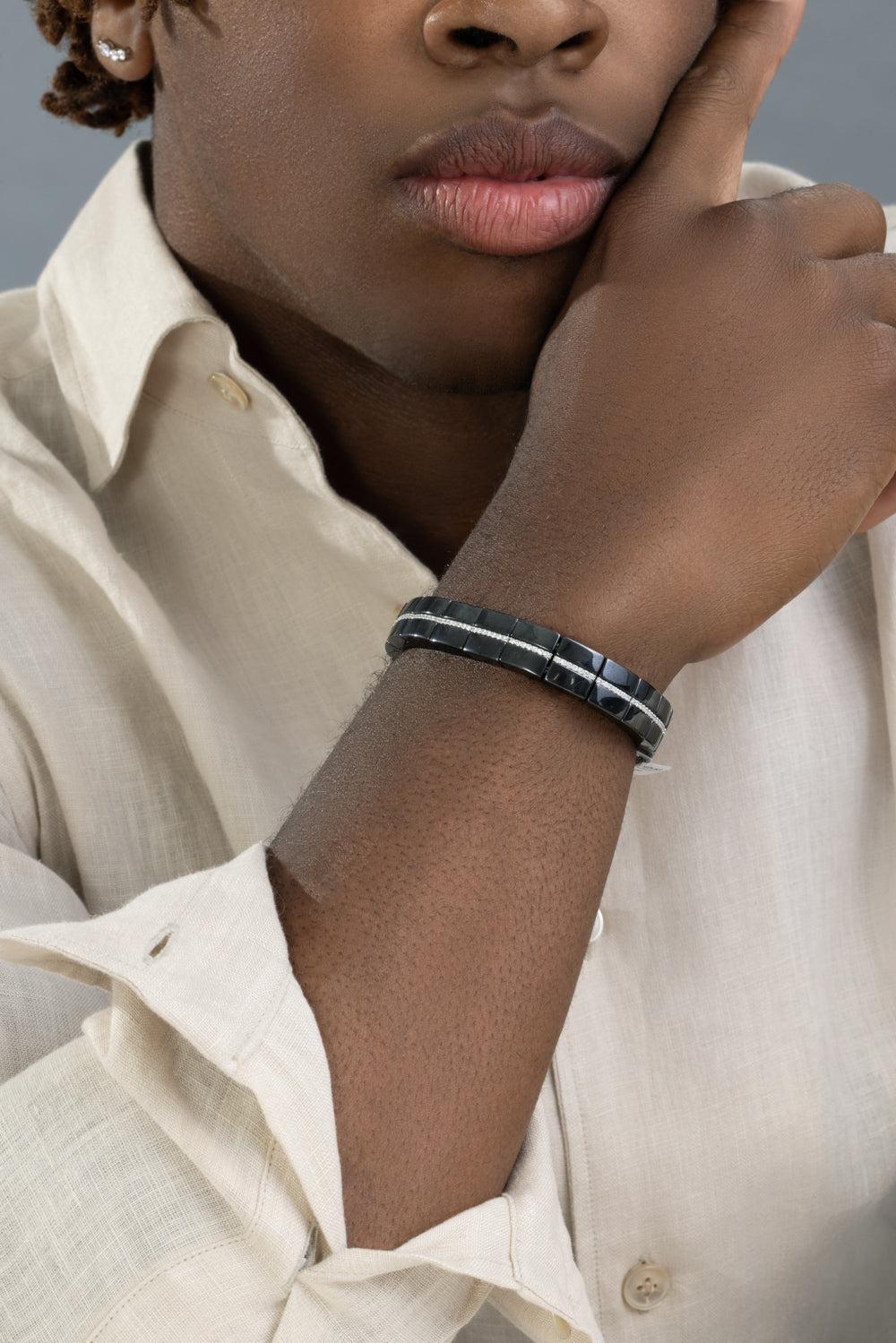 Diamond Black Eternity Domino Ring-WHITE GOLD-JEWELRYFINE JEWELBRACELET O-ROBERTO DEMEGLIO