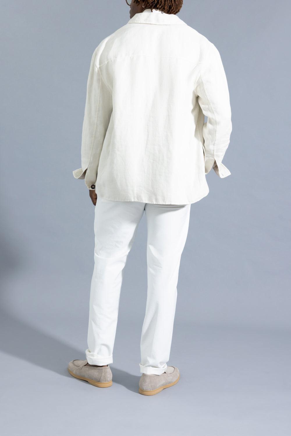 Button Front Overshirt-CREAM-48-MENSCLOTHINGJACKET-ELEVENTY
