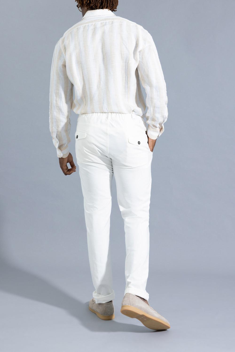 Long Sleeve Linen Shirt - Coriander-STRIPE-S-MENSCLOTHINGSHIRT-ELEVENTY
