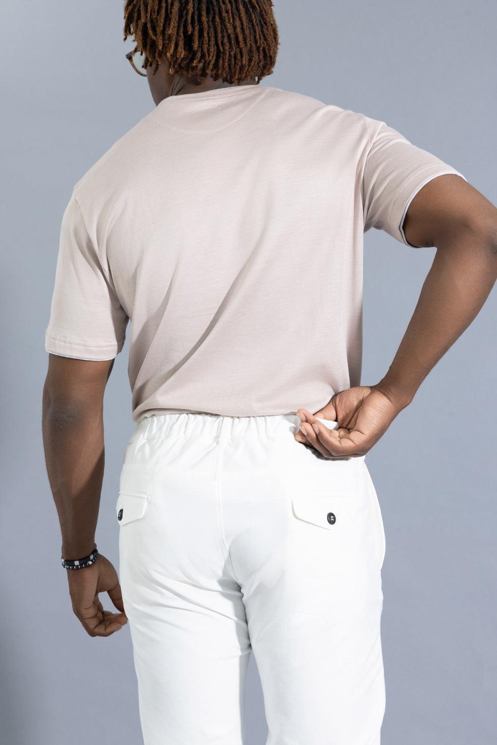 Crewneck Tee - Powder Light Grey-STRIPE-S-MENSCLOTHINGSHIRT-ELEVENTY