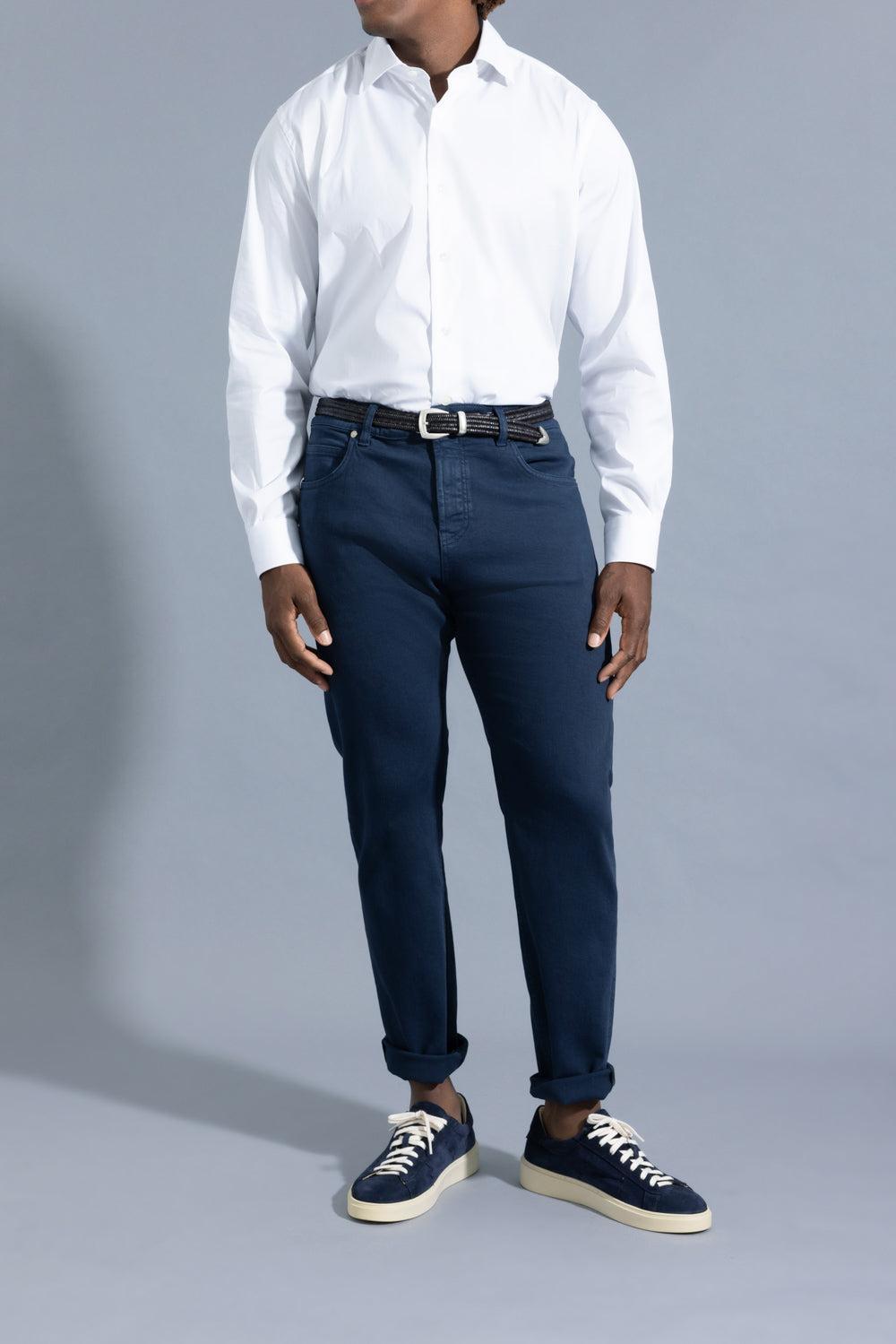Long Sleeve Stretch Shirt - White-WHITE-S-MENSCLOTHINGSHIRT-ELEVENTY
