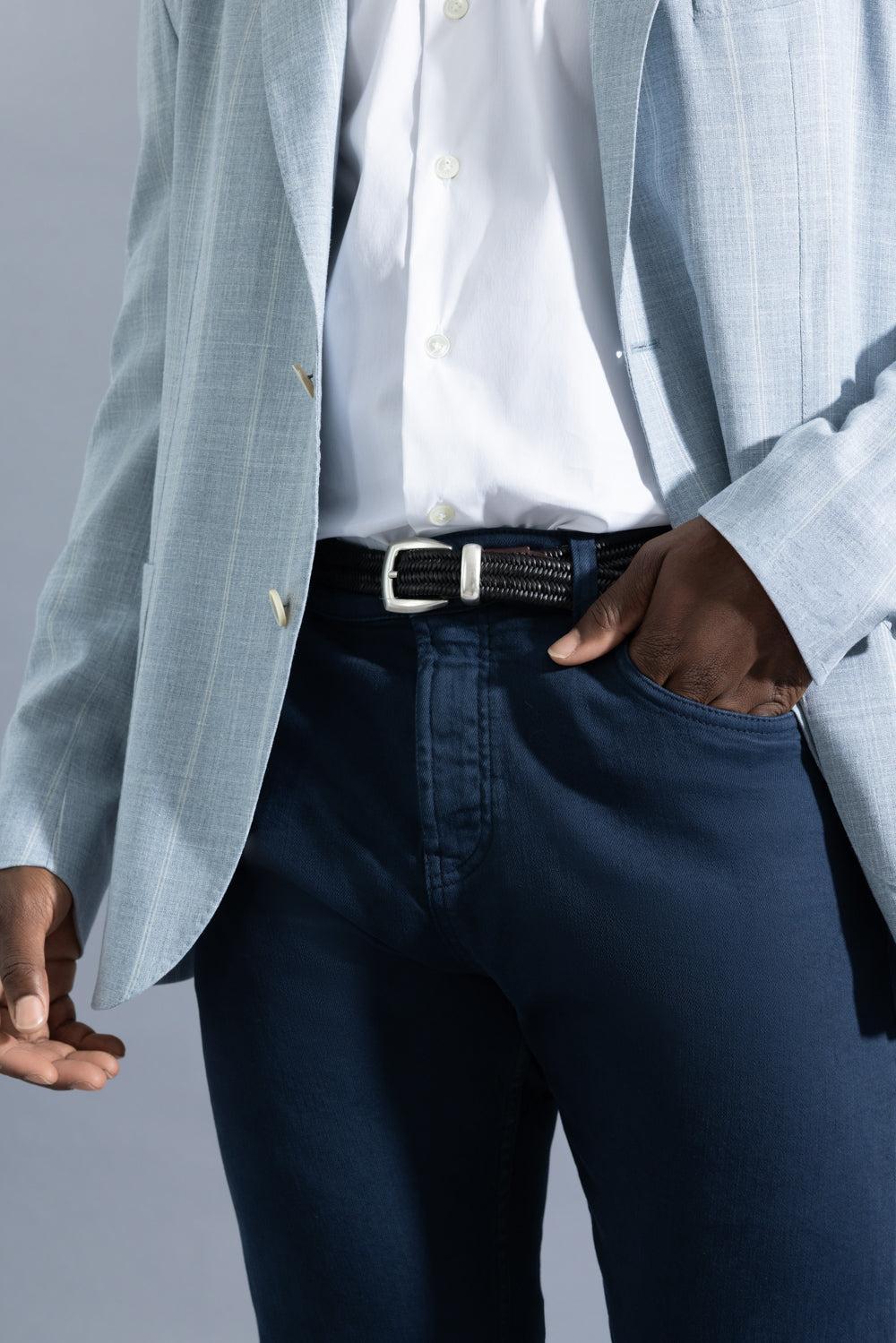 Waxed Leather Belt-BROWN-95-MENSACCESSORYBELTS-ELEVENTY
