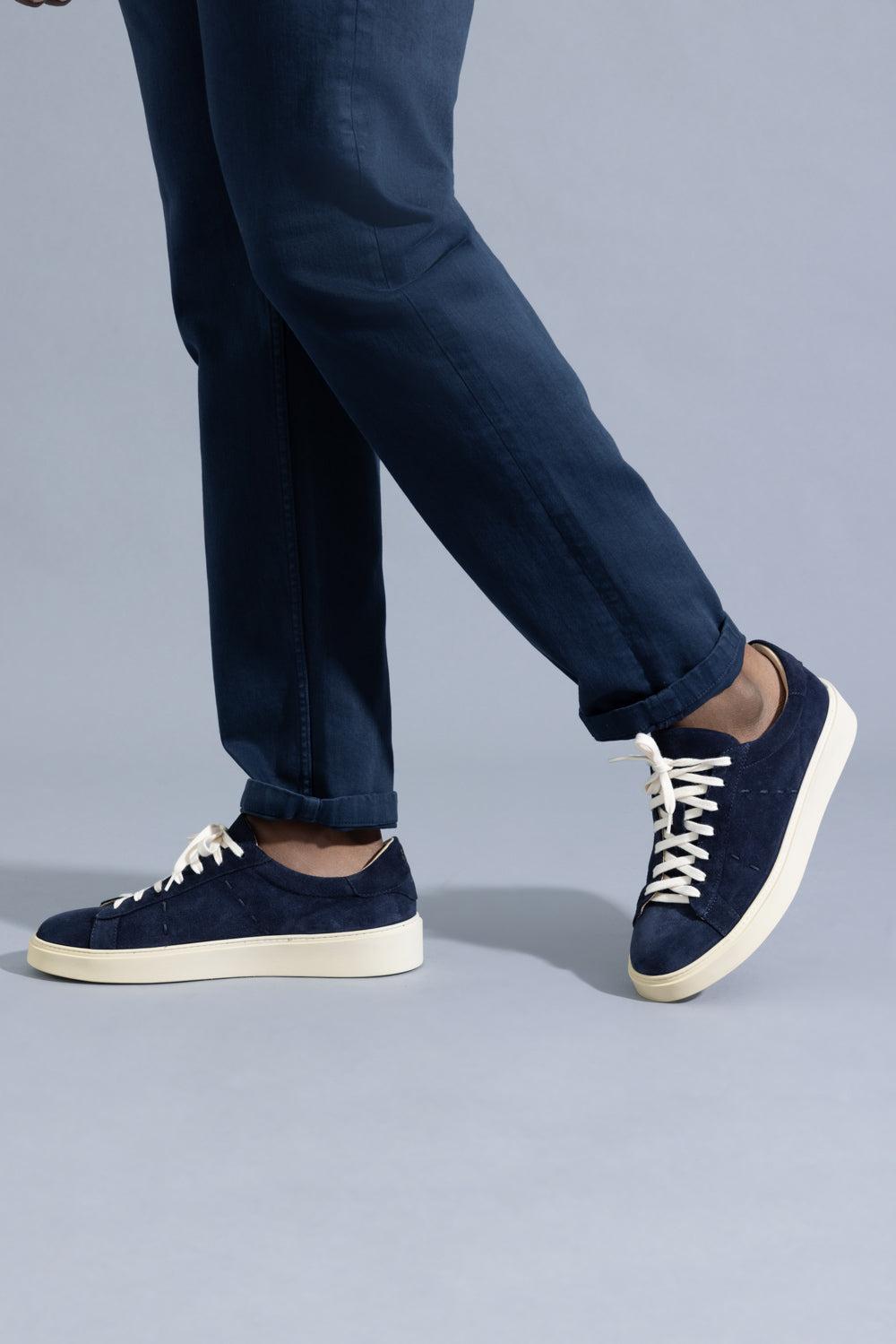 Suede Sneaker - Blue-BLUE-41-MENSSHOESNEAKER-ELEVENTY