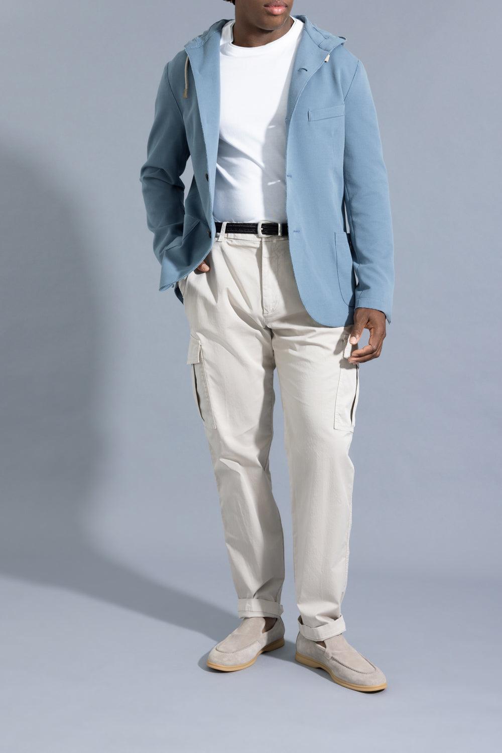 Hooded Blazer - Denim-DENIM-48-MENSCLOTHINGJACKET-ELEVENTY