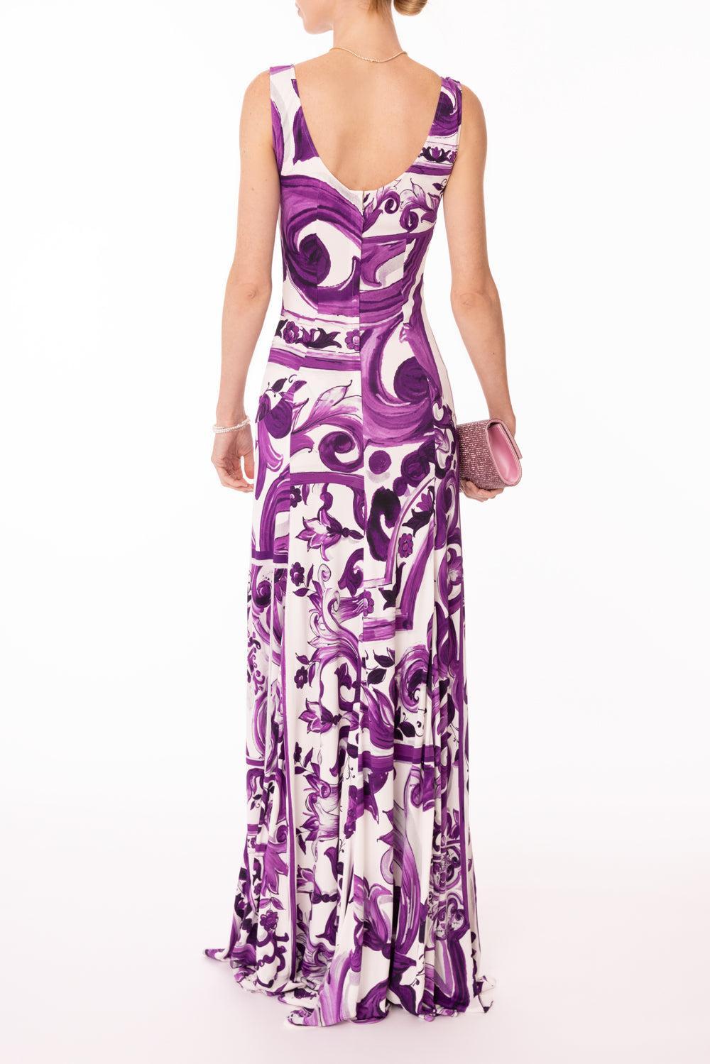 Maiolica Maxi Dress-MXMAIVIO-40-CLOTHINGDRESSCASUAL-DOLCE & GABBANA
