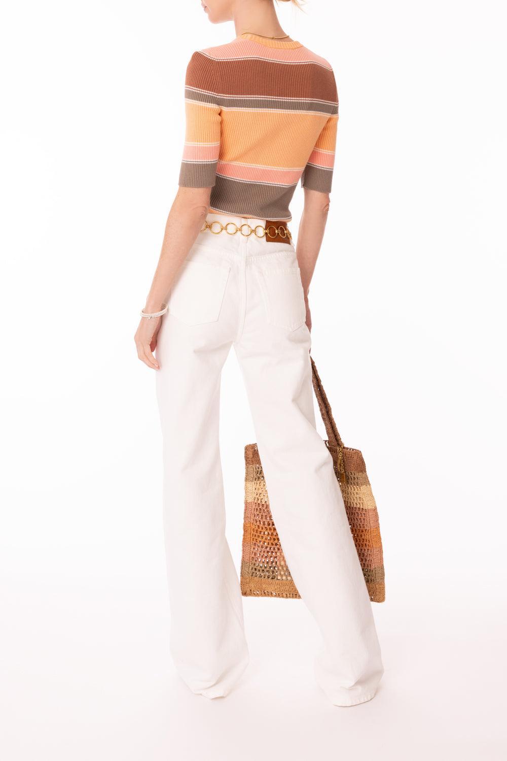 V-Neck Tee-MLTORNGE-XS-CLOTHINGTOPKNITS-CHLOÉ