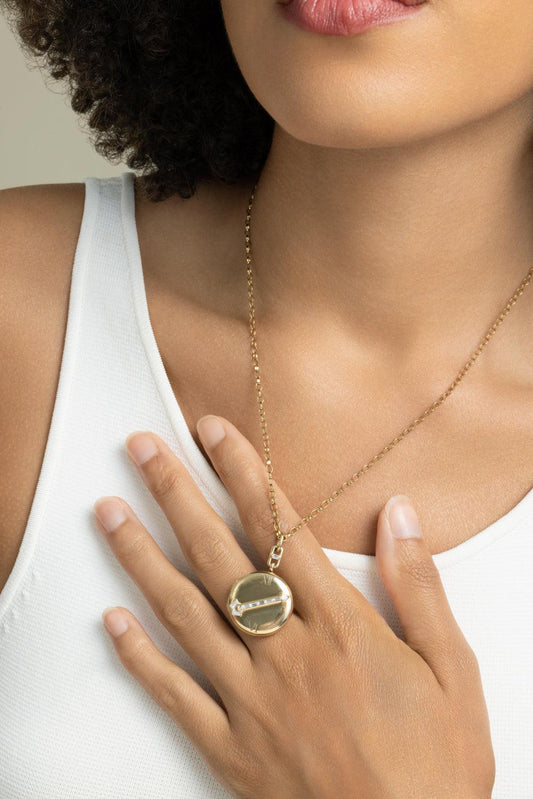 Diamond Vintage Arrow Locket Necklace-YELLOW GOLD-18-JEWELRYFINE JEWELNECKLACE O-MONICA RICH KOSANN