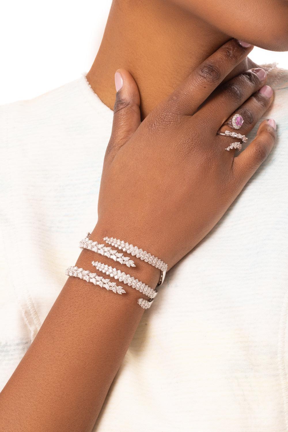 Y-Couture Diamond Bangle Bracelet-WHITE GOLD-JEWELRYFINE JEWELBRACELET O-YEPREM JEWELLERY