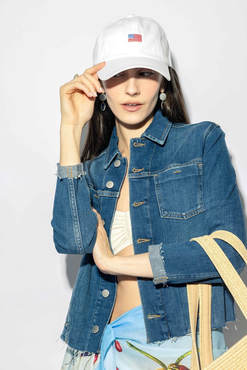 American Flag White Hat-WHITE-ACCESSORIEHEADWEAR-MARISSA COLLECTIONS