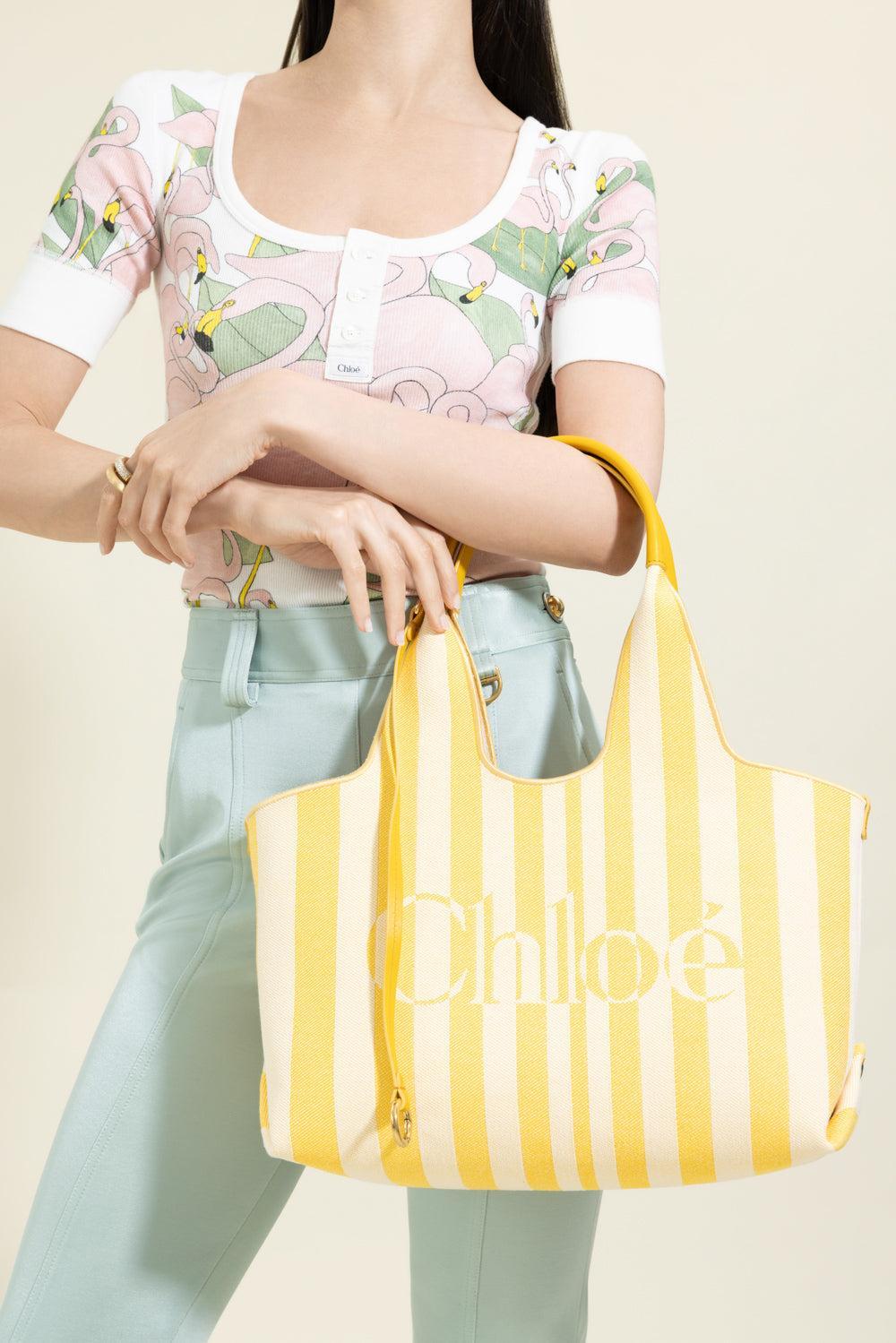 Chloe Stripy East-West Tote Bag-STRIPE-HANDBAGTOTES-CHLOÉ
