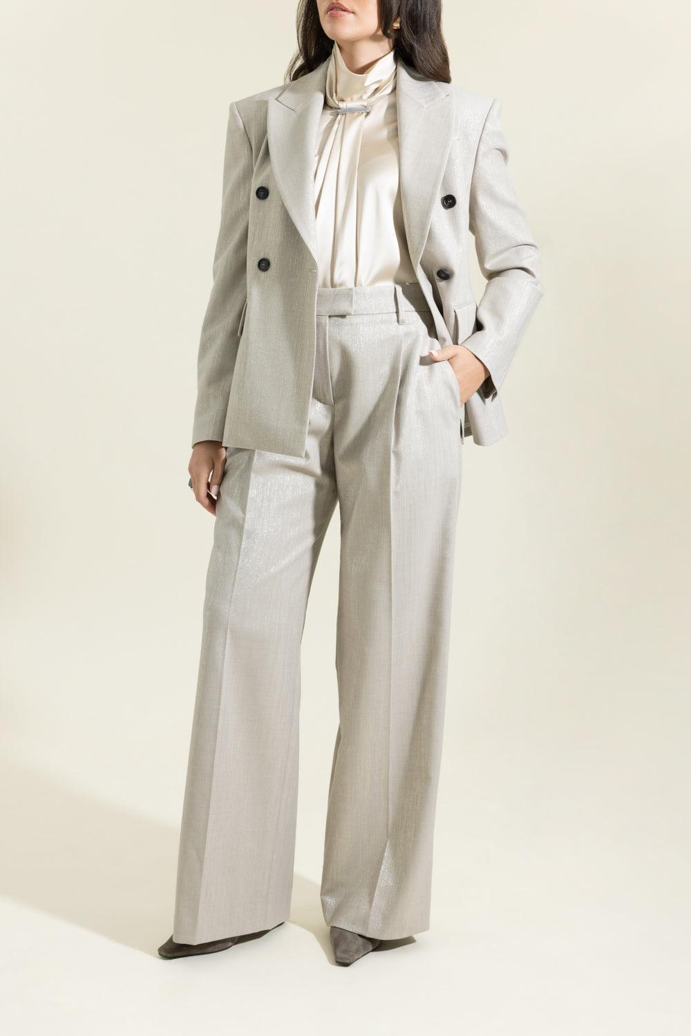 Sparkling Relaxed Trouser-CREAM-38-CLOTHINGPANTWIDE LEG-BRUNELLO CUCINELLI
