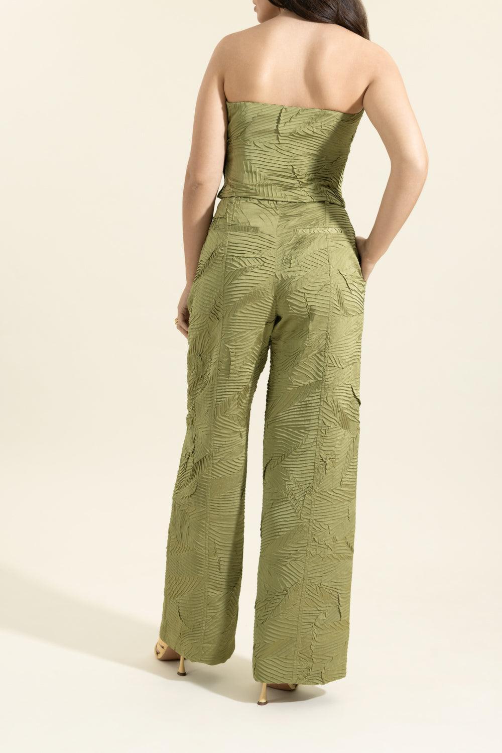 Heleen Satin Bustier Top-GREEN-2-CLOTHINGTOPBLOUSE-ULLA JOHNSON
