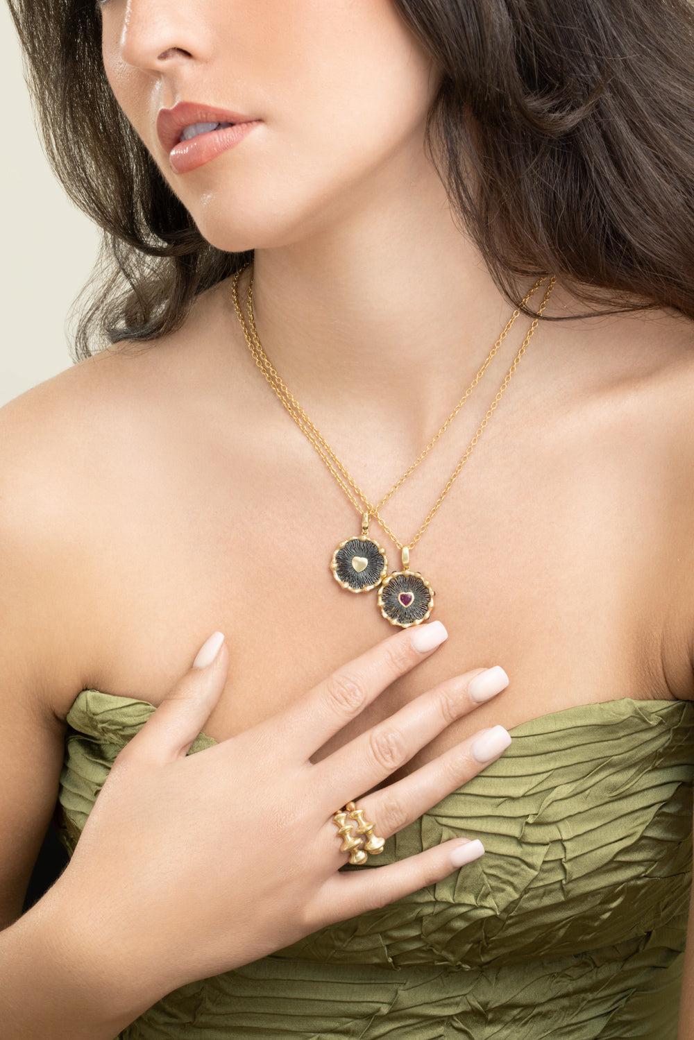 Hypha Heart Necklace-YELLOW GOLD-18-JEWELRYFINE JEWELNECKLACE O-VRAM
