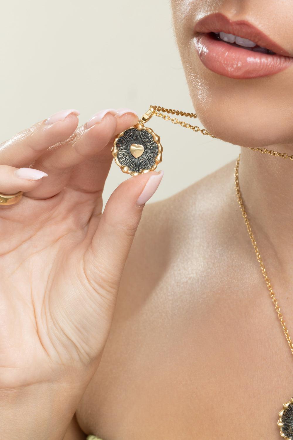 Hypha Heart Necklace-YELLOW GOLD-18-JEWELRYFINE JEWELNECKLACE O-VRAM