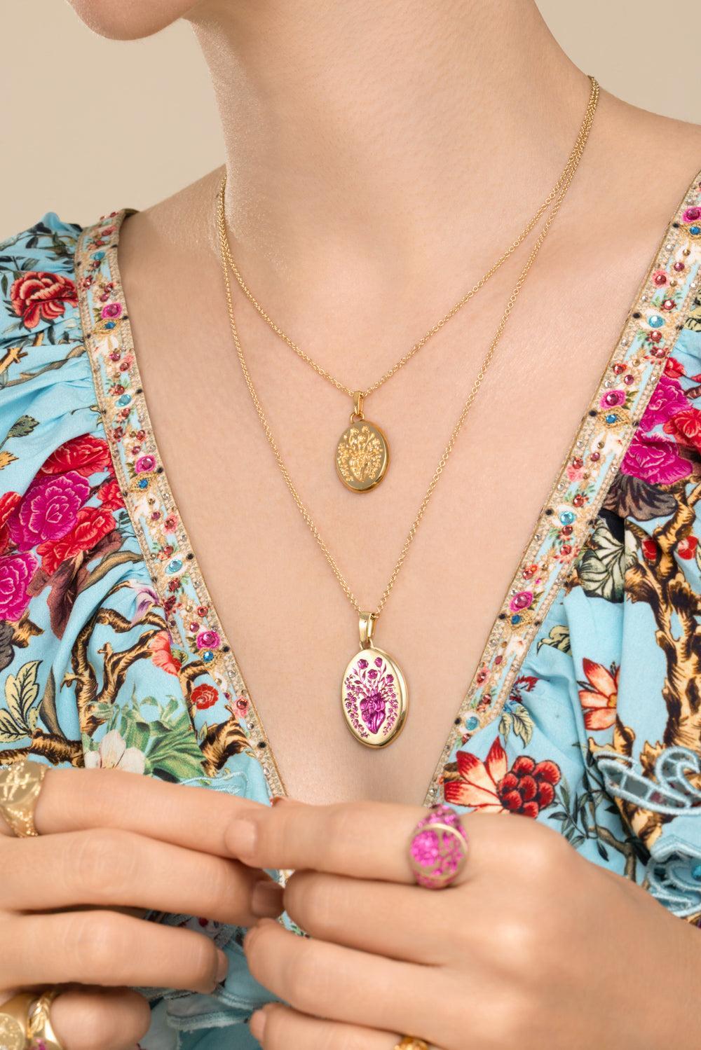 Yellow Small Heart Pendant Necklace-YELLOW GOLD-JEWELRYFINE JEWELNECKLACE O-CASTRO SMITH