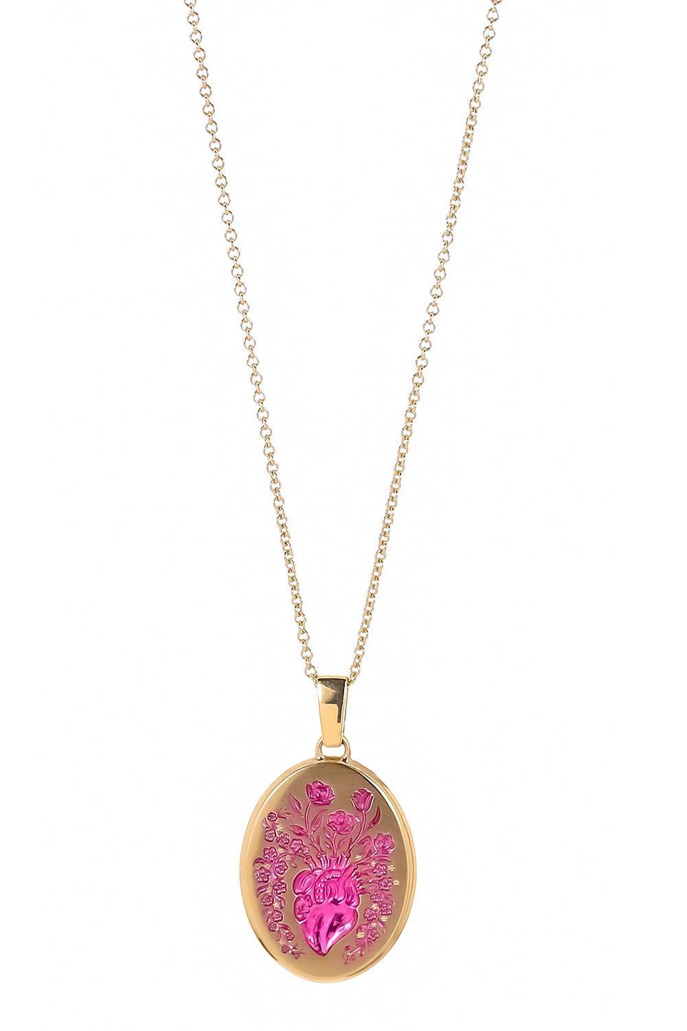 Fuchsia Large Heart Pendant Necklace-YELLOW GOLD-JEWELRYFINE JEWELNECKLACE O-CASTRO SMITH
