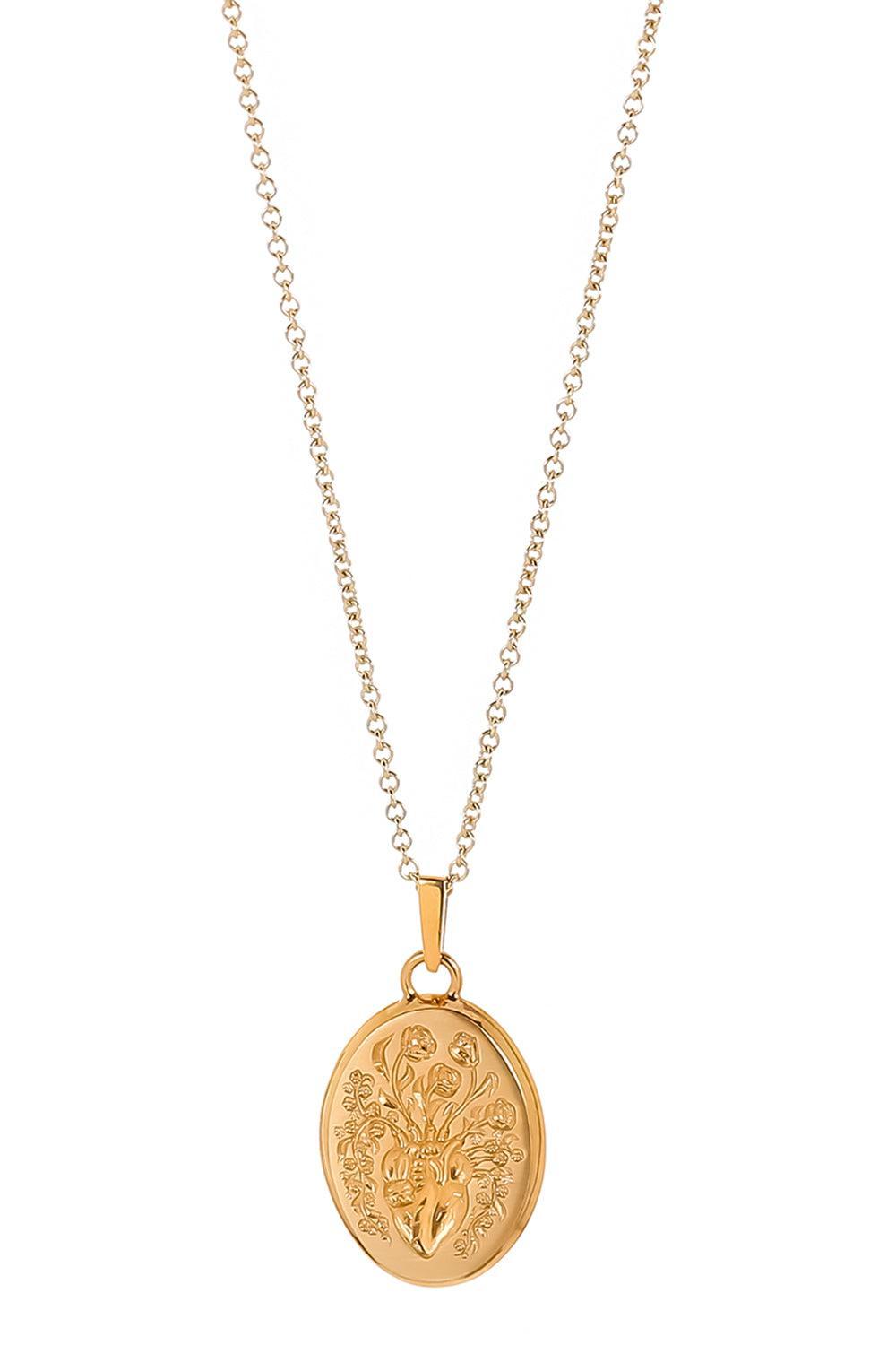 Yellow Small Heart Pendant Necklace-YELLOW GOLD-JEWELRYFINE JEWELNECKLACE O-CASTRO SMITH