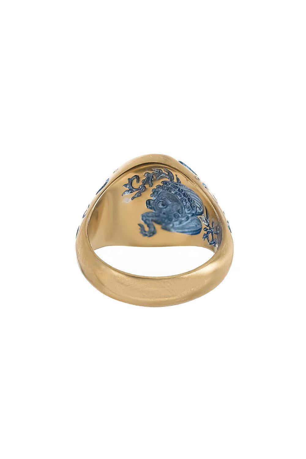 Diamond Baby Blue Mini Octopus Ring-YELLOW GOLD-6-JEWELRYFINE JEWELRING-CASTRO SMITH