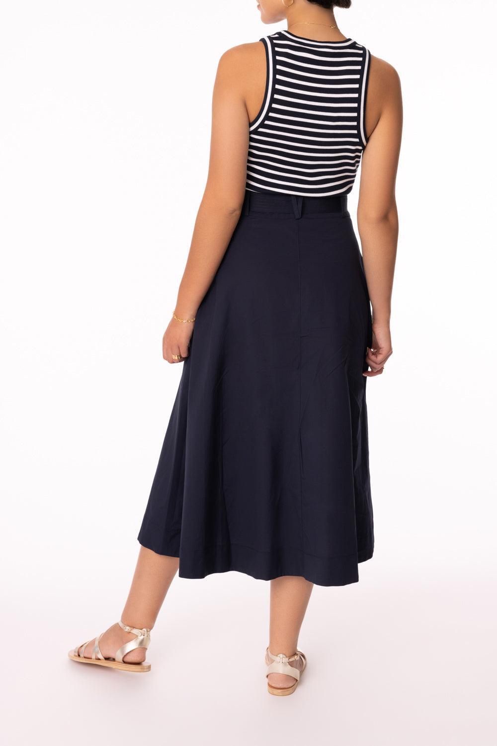 Jordyn Dress-NAVY/WHITE-XS-CLOTHINGDRESSCASUAL-VERONICA BEARD