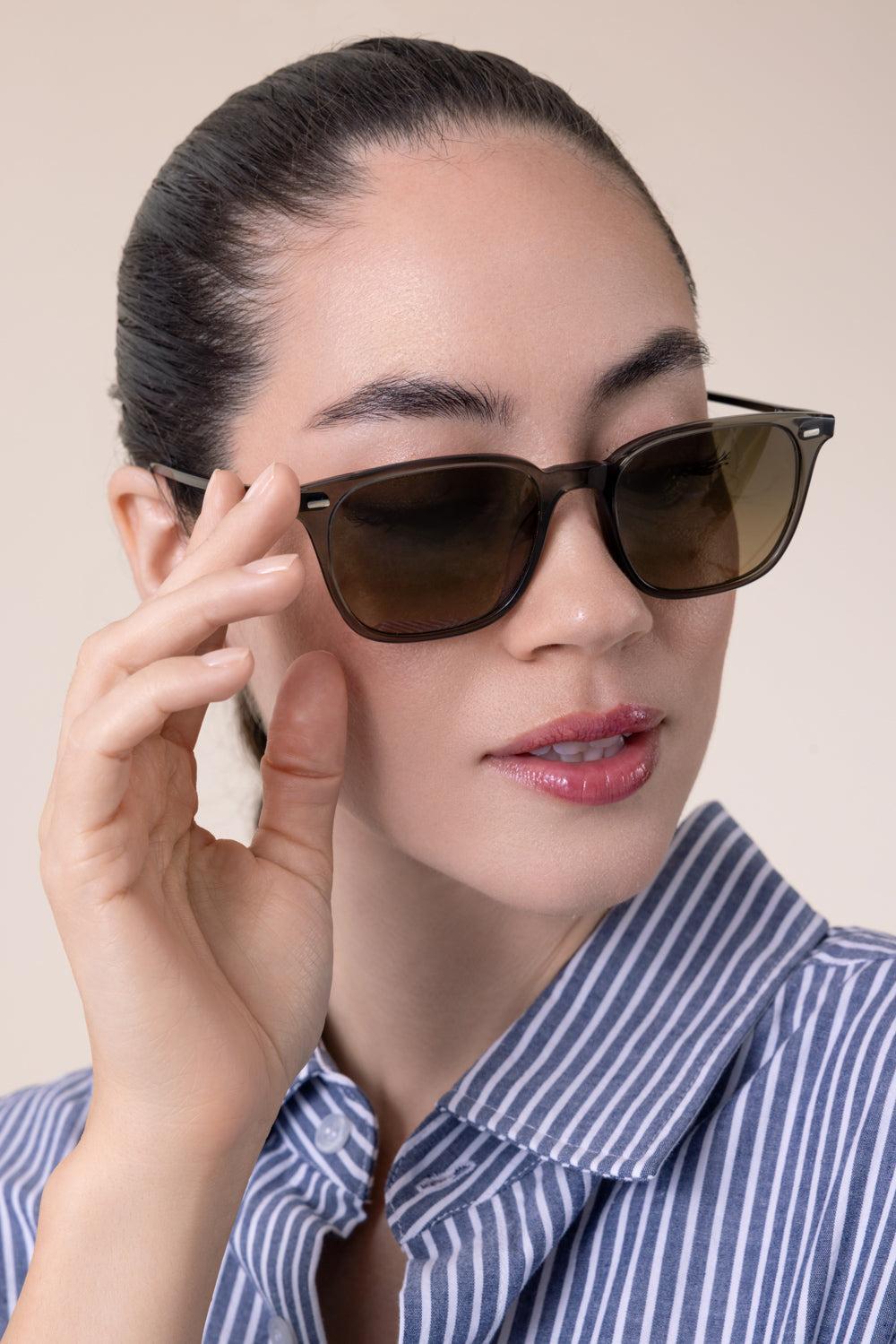 Laedin Polorized Sunglasses - Inkwell Sandstone-BROWN-ACCESSORIESUNGLASSES-OLIVER PEOPLES