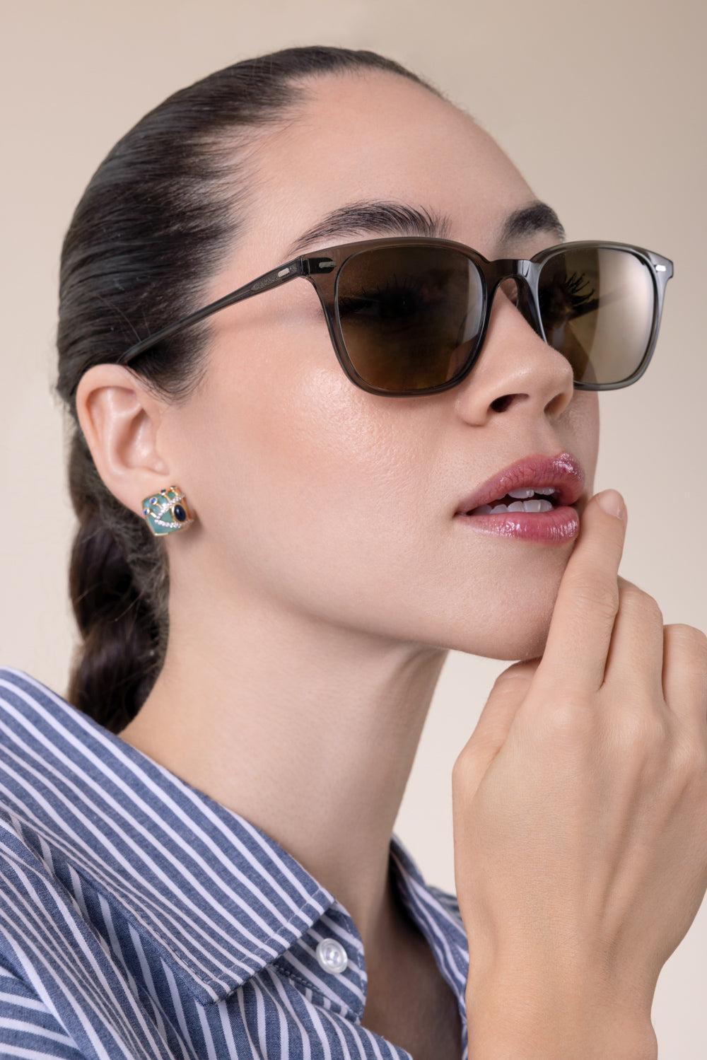 Laedin Polorized Sunglasses - Inkwell Sandstone-BROWN-ACCESSORIESUNGLASSES-OLIVER PEOPLES