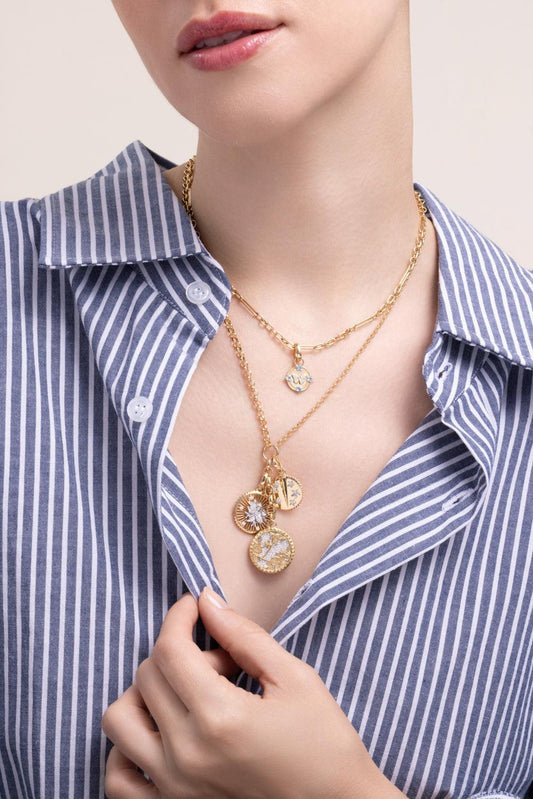 Resilience - Diamond Pavé Medium Floral Screen Blossoms Mixed Belcher Extension Necklace-YELLOW GOLD-JEWELRYFINE JEWELNECKLACE O-FOUNDRAE