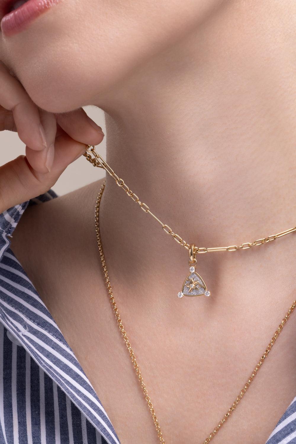 Resilience - Diamond Pavé Miniature Blossoms Pendant-YELLOW GOLD-JEWELRYFINE JEWELPENDANT-FOUNDRAE