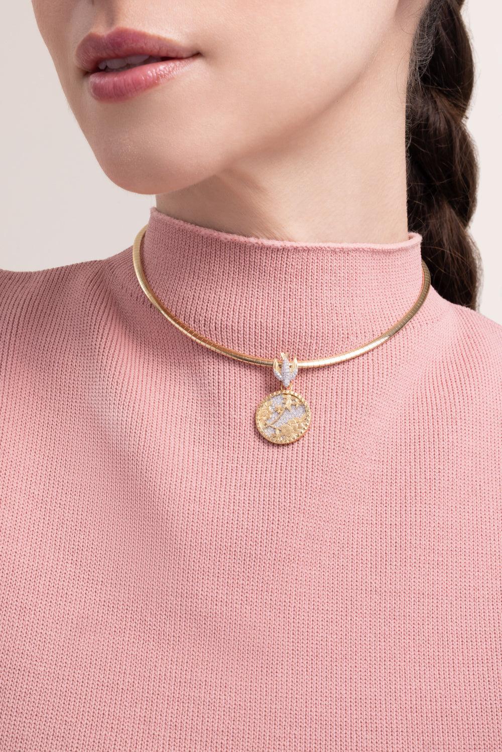 Resilience - Diamond Pavé Medium Sparrow Decorative Annex Link-YELLOW GOLD-JEWELRYFINE JEWELPENDANT-FOUNDRAE