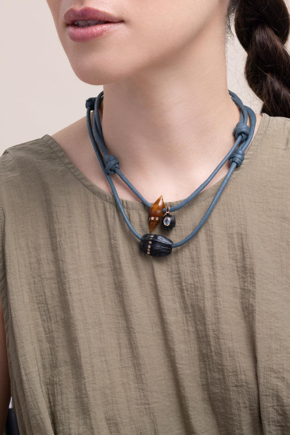 Agate Coquito Fossil Shell Necklace-ROSE GOLD-JEWELRYFINE JEWELNECKLACE O-DEZSO BY SARA BELTRAN