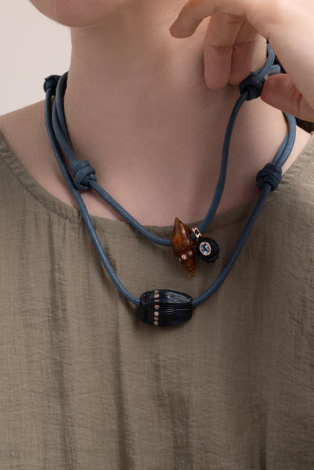 Agate Coquito Fossil Shell Necklace-ROSE GOLD-JEWELRYFINE JEWELNECKLACE O-DEZSO BY SARA BELTRAN