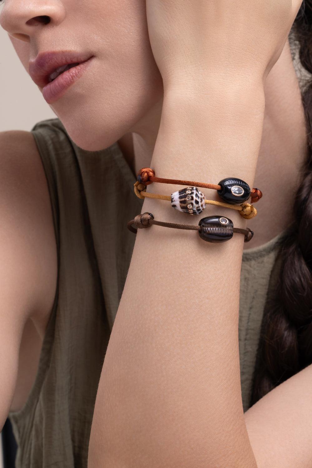 Diamond Petite Conus Shell Bracelet-ROSE GOLD-JEWELRYFINE JEWELBRACELET O-DEZSO BY SARA BELTRAN