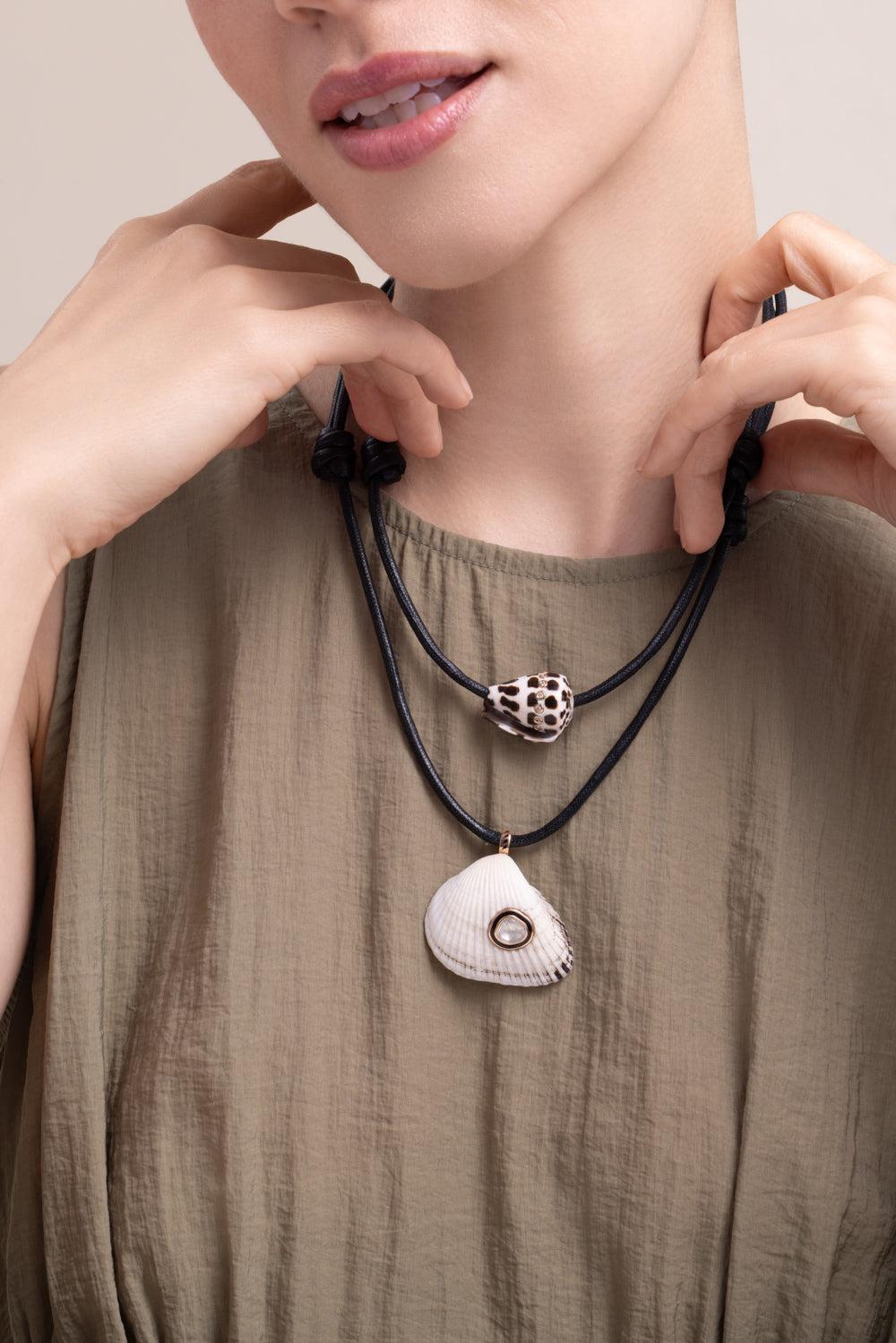 Diamond Grande Conus Shell Necklace-ROSE GOLD-JEWELRYFINE JEWELNECKLACE O-DEZSO BY SARA BELTRAN