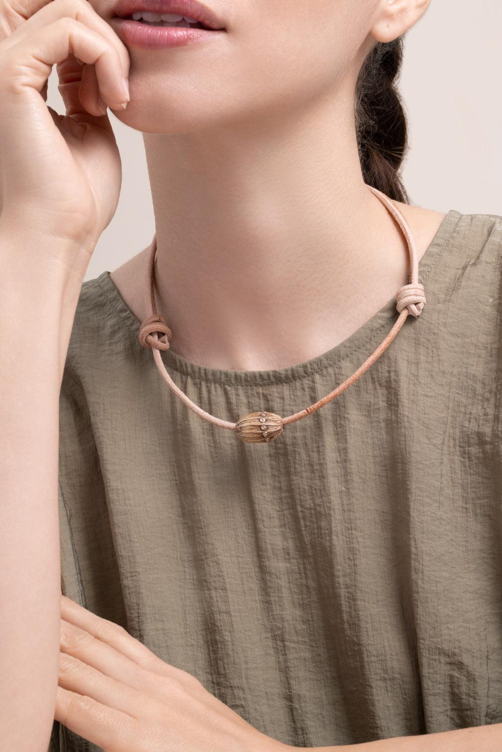 Diamond Classic L Coquito Bead Necklace-ROSE GOLD-JEWELRYFINE JEWELNECKLACE O-DEZSO BY SARA BELTRAN