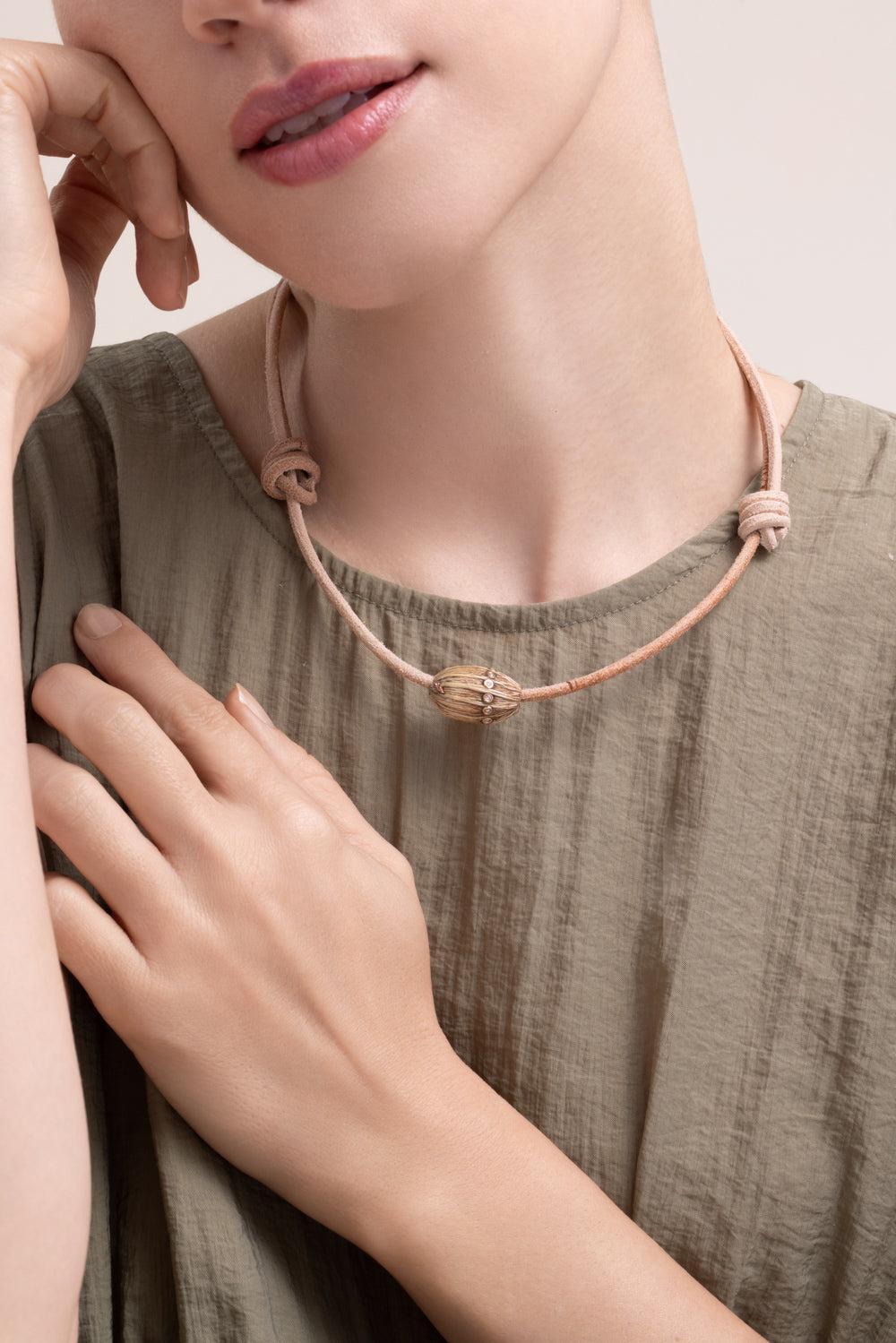 Diamond Classic L Coquito Bead Necklace-ROSE GOLD-JEWELRYFINE JEWELNECKLACE O-DEZSO BY SARA BELTRAN