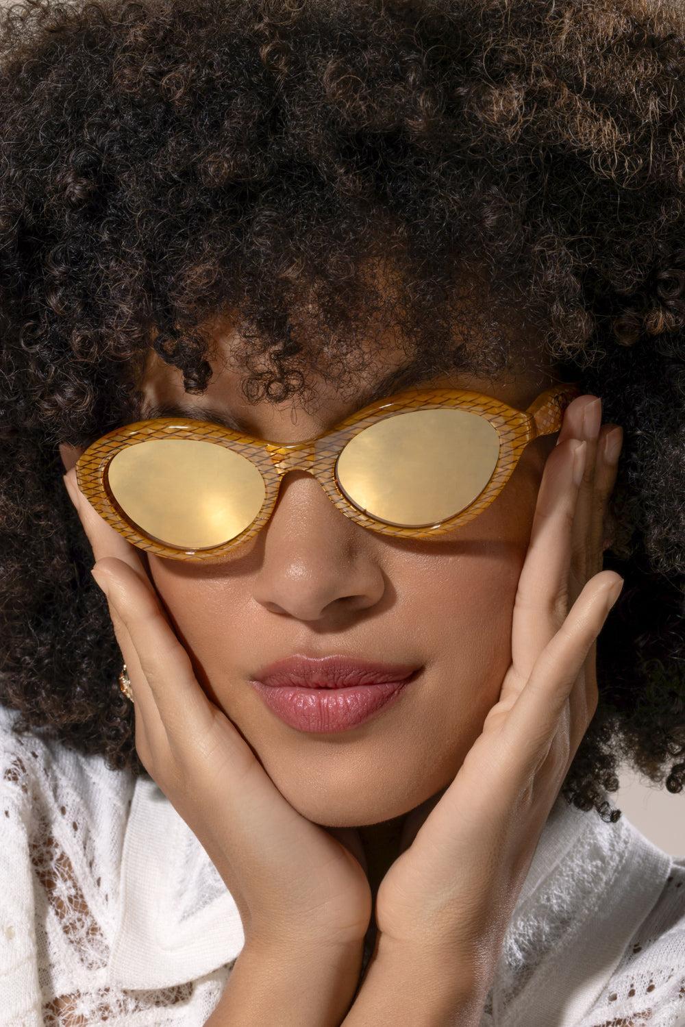 Oval Sunglasses-GOLD-ACCESSORIESUNGLASSES-VALENTINO ACCESSORIES