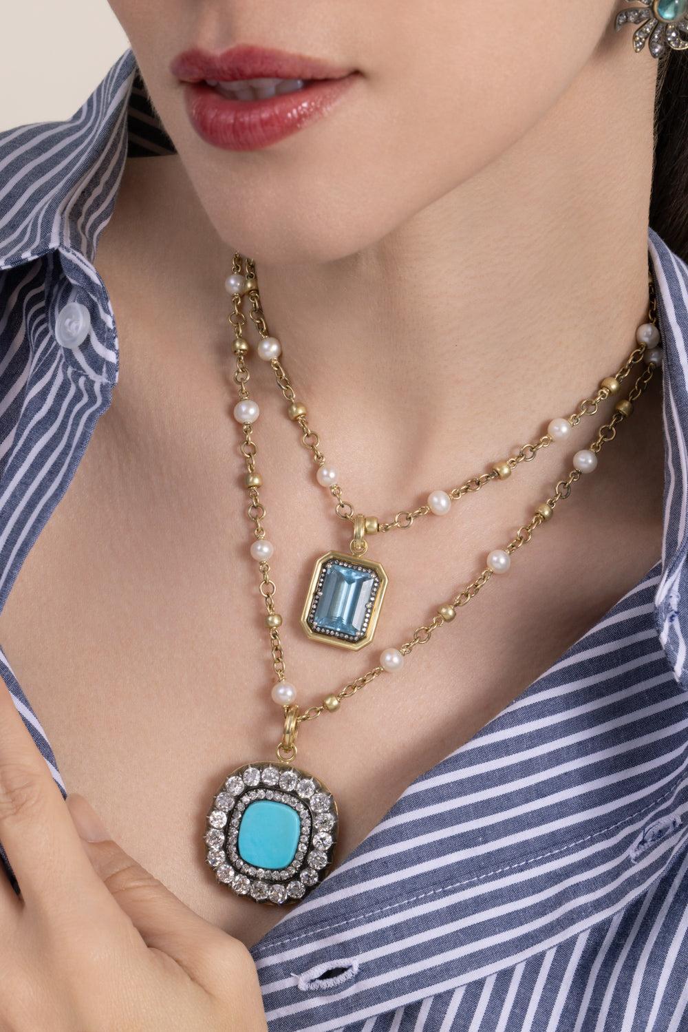 Pearl Bead Chain Necklace-YELLOW GOLD-32-JEWELRYFINE JEWELNECKLACE O-SYLVA & CIE