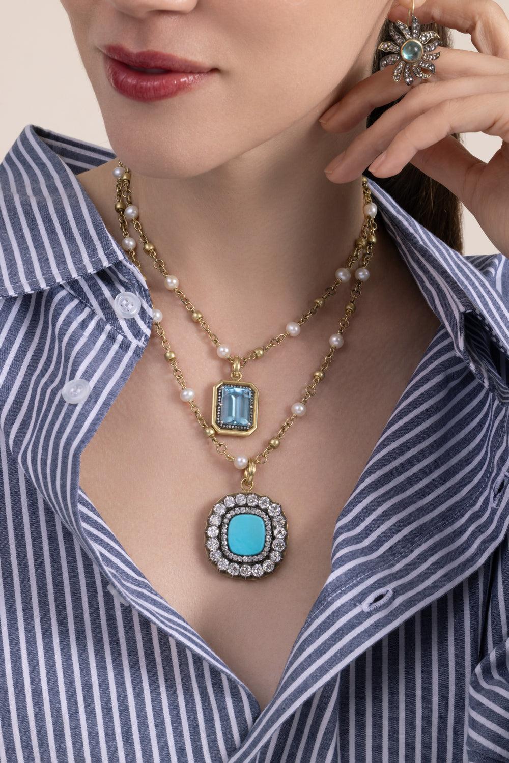 Pearl Bead Chain Necklace-YELLOW GOLD-32-JEWELRYFINE JEWELNECKLACE O-SYLVA & CIE