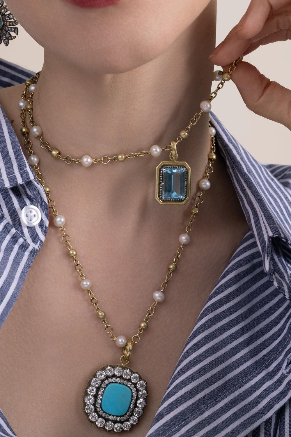 Pearl Bead Chain Necklace-YELLOW GOLD-32-JEWELRYFINE JEWELNECKLACE O-SYLVA & CIE