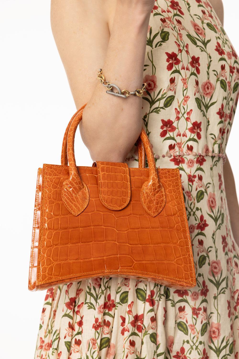 Demi Arco Bag - Orange-ORANGE-HANDBAGTOP HANDLE-ANGELA ALVAREZ