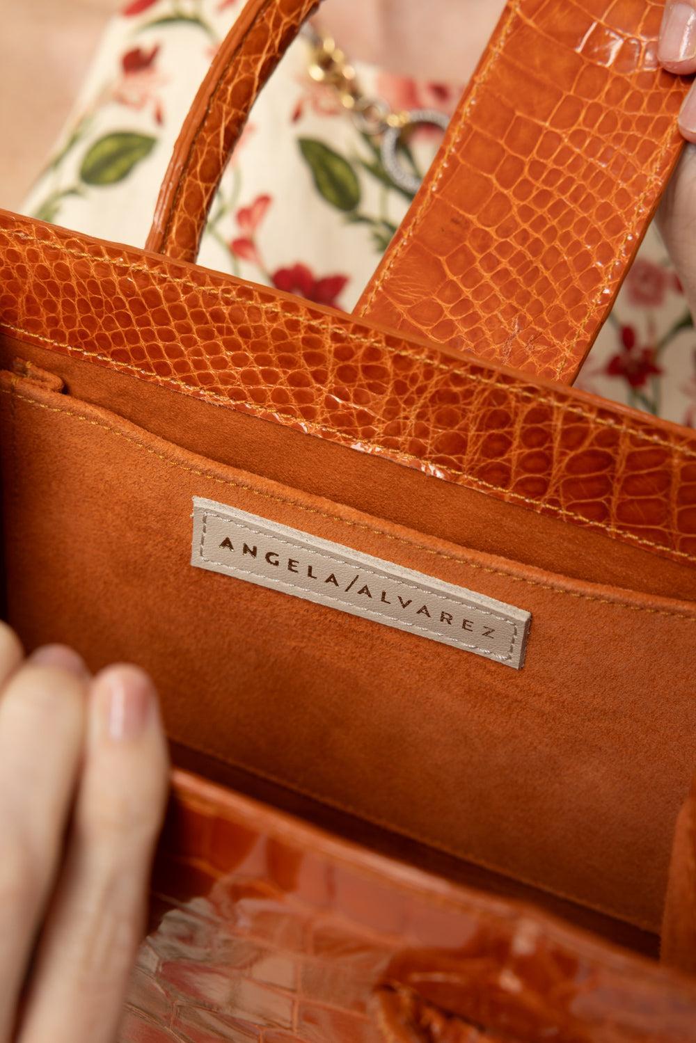 Demi Arco Bag - Orange-ORANGE-HANDBAGTOP HANDLE-ANGELA ALVAREZ