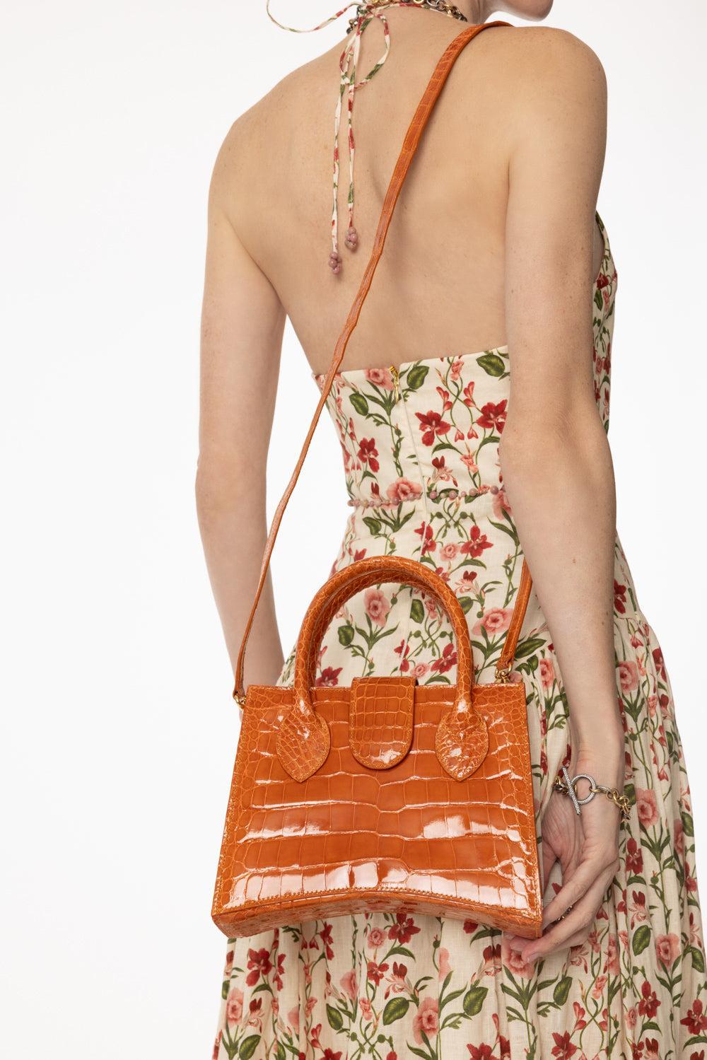 Demi Arco Bag - Orange-ORANGE-HANDBAGTOP HANDLE-ANGELA ALVAREZ