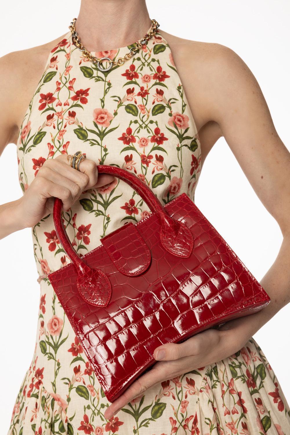 Demi Arco Bag - Fire Red-FIRE RED-HANDBAGTOP HANDLE-ANGELA ALVAREZ