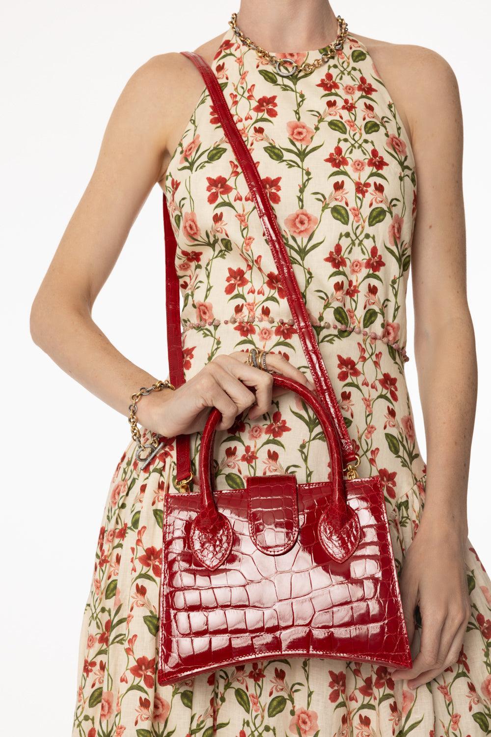 Demi Arco Bag - Fire Red-FIRE RED-HANDBAGTOP HANDLE-ANGELA ALVAREZ